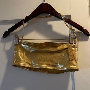 SKIMS NWT swim gold bandeau
